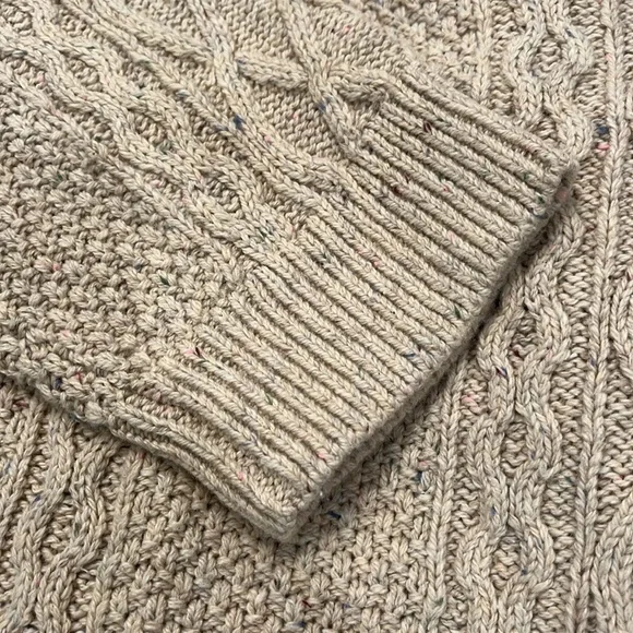 J. Crew Heather Khaki Donegal Cable Crewneck Sweater/NWT/XXL - Picture 6 of 10